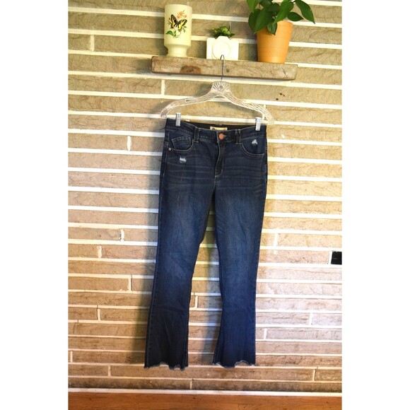 Democracy Women’s Jeans Size 8  Bootcut Raw hem “Ab” Technology Stretch Denim - Picture 1 of 7